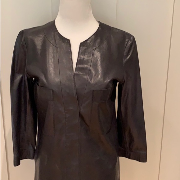 HOST PIC VINCE LEATHER SHIRT DRESS IN COASTAL SIZE 4 - Picture 2 of 8